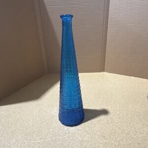 VTG Empoli Genie Bottle Decanter Aztec 15.5 In Blue ~ Made Italy READ